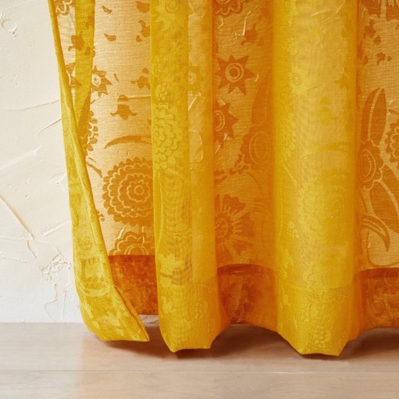 2 Target Opalhouse by Jungalow Idris Printed Sheer Curtain Panels Yellow Gold - Picture 3 of 4